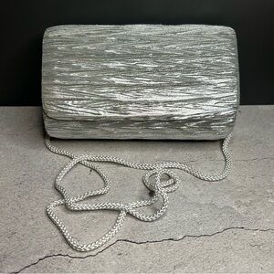 Nytlites Shimmering Silver Evening Clutch